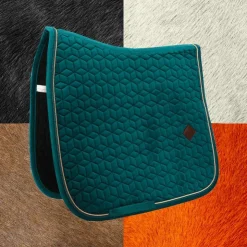 Outlet Kentucky Horsewear - Tapis de dressage Velvet Emeraude Bleu