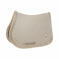 Kentucky Horsewear - Tapis de selle fausse fourrrure tressée vieux Beige