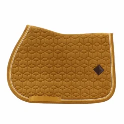 Clearance Kentucky Horsewear - Tapis de selle Velvet Jumping Moutarde pour minis Jaune