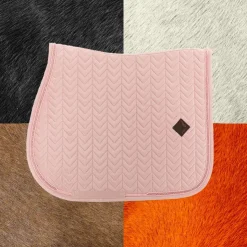 Kentucky Horsewear - Tapis de selle Velvet Pearls jumping tendre Rose Best