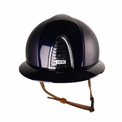 Best KEP - Casque d'équitation Cromo 2.0 textile polo polish bleu jugulaire beige Marine