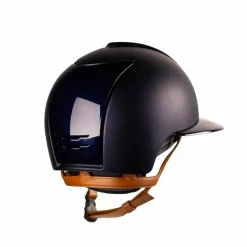 Best KEP - Casque d'équitation Cromo 2.0 textile polo polish bleu jugulaire beige Marine