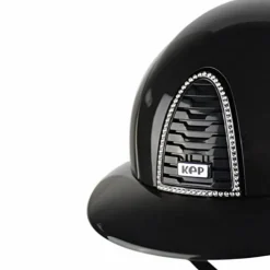 Hot KEP - Casque d'équitation Cromo 2.0 édition limitée Shine Bologna black Swarovski visière polo Noir