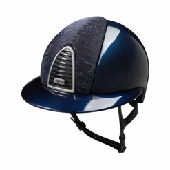 Hot KEP - Casque d'équitation Cromo 2.0 édition limitée Shine Galassia blue visière polo Bleu