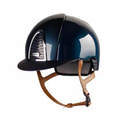 Sale KEP - Casque d'équitation Cromo 2.0 Shine blue visière standard jugulaire beige Marine