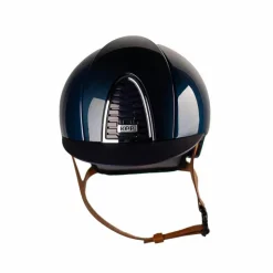 Sale KEP - Casque d'équitation Cromo 2.0 Shine blue visière standard jugulaire beige Marine