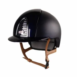 KEP - Casque d'équitation Cromo 2.0 Textile Polish blue visière standard jugulaire beige Marine Outlet