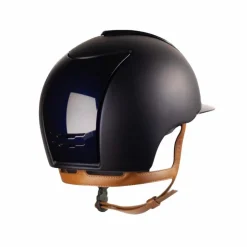 KEP - Casque d'équitation Cromo 2.0 Textile Polish blue visière standard jugulaire beige Marine Outlet