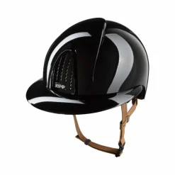 KEP - Casque d'équitation Smart Nova Metal Polish black visière polo jugulaire beige Noir Clearance