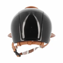 KEP - Casque personnalisé Cromo Polish Black Leather Cognac Visière Polo Noir New