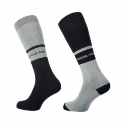 Sale Kingsland - Chaussettes d'équitation KLMiko Coolmax (x2) quarry Marine