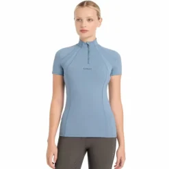 Outlet LeMieux - Baselayer manches courtes femme Mia Mesh ice blue Bleu