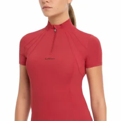 Hot LeMieux - Baselayer manches courtes femme Mia Mesh chili Rouge