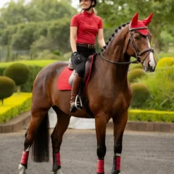 Hot LeMieux - Baselayer manches courtes femme Mia Mesh chili Rouge