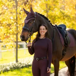 LeMieux - Baselayer manches longues femme Britney sans coutures damson Bordeaux Sale