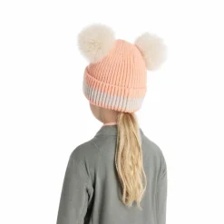 LeMieux - Bonnet enfant Mini doubles pompons peach punch Orange New