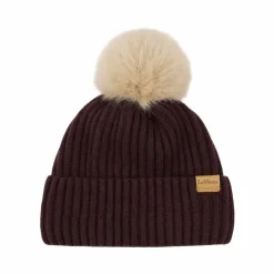 Best LeMieux - Bonnet femme côtelé Clara damson Bordeaux