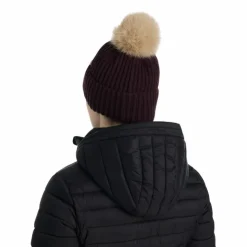 Best LeMieux - Bonnet femme côtelé Clara damson Bordeaux