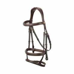 LeMieux - Bridon double muserolle Kudos havane/ laiton Marron Best