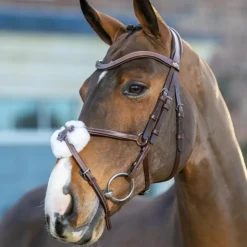 Sale LeMieux - Bridon muserolle croisée Arika havane/ argent Marron