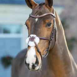 Sale LeMieux - Bridon muserolle croisée Arika havane/ argent Marron
