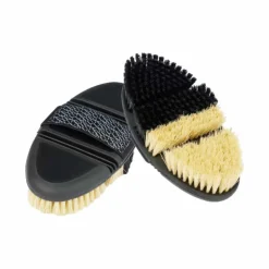 Best LeMieux - Brosse de pansage Flexi Half & Half Finishing Noir
