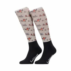 LeMieux - Chaussettes d'équitation Footsie Xmas Robins almond Beige Hot