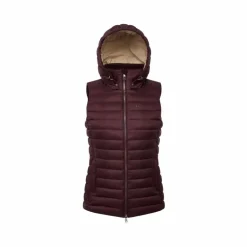 Sale LeMieux - Doudoune sans manche à capuche femme Rose damson Bordeaux