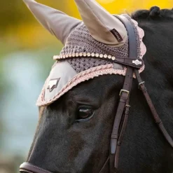 Outlet LeMieux - Frontal Classique en cuir marron Diamante Rosé Rose