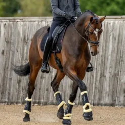 LeMieux - Guêtres de dressage Motionflex avec fourrure / naturel Noir Hot