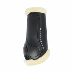 LeMieux - Guêtres de dressage Motionflex avec fourrure / naturel Noir Hot