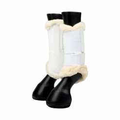 LeMieux - Guêtres fermées souples Mesh Fleece Edged Blanc Clearance