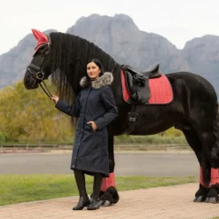 Hot LeMieux - Manteau d’équitation imperméable long femme Anya Marine