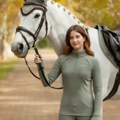 LeMieux - Polaire à col zippé femme Frances rosemary Vert