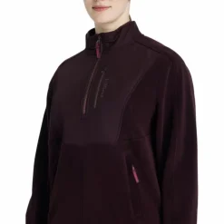 LeMieux - Polaire bi-matière col zippé femme Clara damson Bordeaux Sale