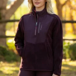 LeMieux - Polaire bi-matière col zippé femme Clara damson Bordeaux Sale