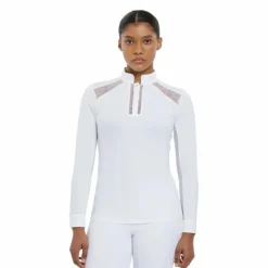 LeMieux - Polo de concours manches longues femme Camille Blanc