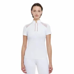 LeMieux - Polo de concours manches courtes femme Camille Blanc New
