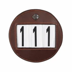 LeMieux - Porte numéro pour bridon en cuir Marron New