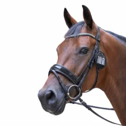 LeMieux - Porte numéro pour bridon en cuir Noir Online