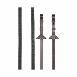 Best LeMieux - Rênes en caoutchouc souple havane/ laiton Marron