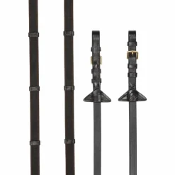 LeMieux - Rênes en caoutchouc grip Continental / laiton Marron