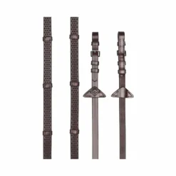 LeMieux - Rênes en caoutchouc souple avec arrêtoirs havane/ argent Marron Sale