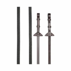 LeMieux - Rênes en caoutchouc souple havane/ argent Marron Sale