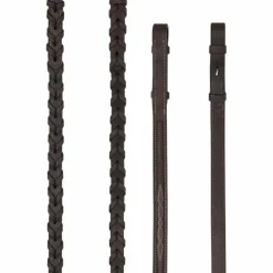 Outlet LeMieux - Rênes tressées Hunter havane/ argent Marron