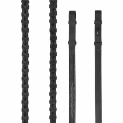 Hot LeMieux - Rênes tressées Hunter / argent Noir