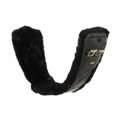 LeMieux - Sangle courte de dressage cuir doublure amovible en laine Arika Noir Best