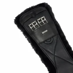 LeMieux - Sangle courte de dressage cuir doublure amovible en laine Arika Noir Best