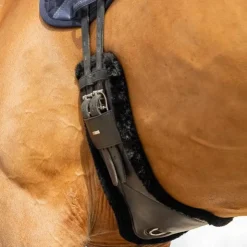 LeMieux - Sangle courte de dressage cuir doublure amovible en laine Arika Noir Best