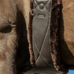 LeMieux - Sangle longue en cuir doublure amovible laine synthétique Arika Marron Clearance